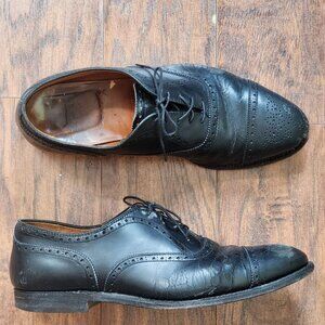 Alden Mens Dress Shoes Size 8 Leather Cap Toe Lace Up Oxford